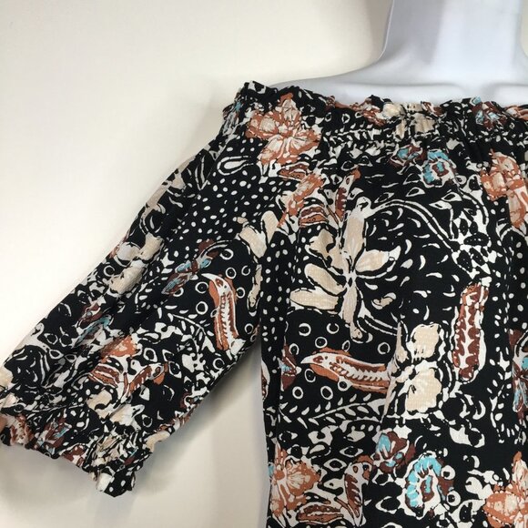 Ann Taylor Factory Off The Shoulder Floral Top Size L - Picture 3 of 11